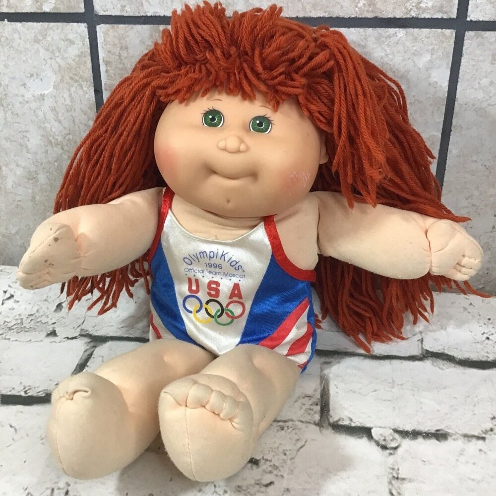 1996 Olympic Kids Authentic Cabbage Patch Doll Redhead Green‎ Eyes Gymnastics
